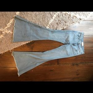 Free People Light wash flares